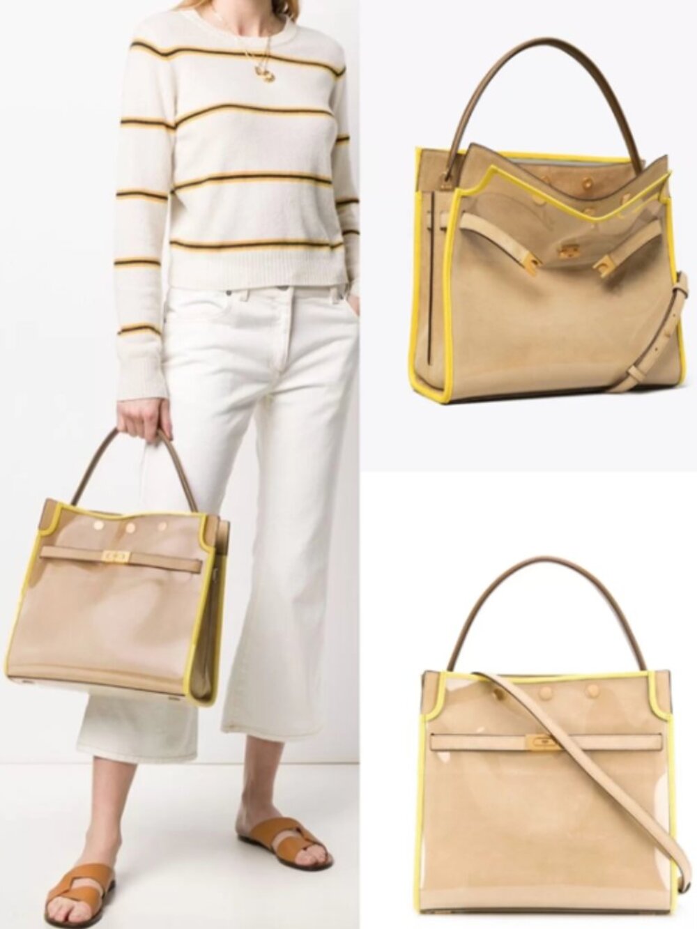 Tory Burch Lee Radziwill Raincoat Double Satchel with a Shoulder Strap - Picture 2 of 15
